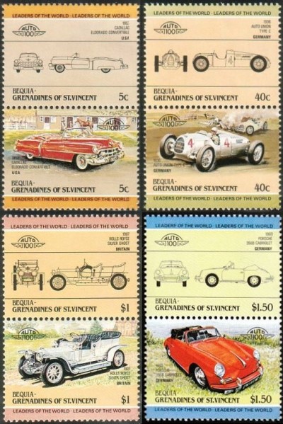 1984 Leaders of the World 1st Series Automobiles Stamps 1984 Leaders of the World 1st Series Automobiles Stamps